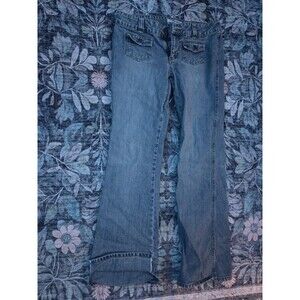 Vintage 2000's Y2K Old Navy Blue 100% Cotton Denim Jeans Women's size 8